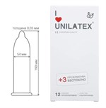 Ультратонкие презервативы Unilatex Ultra Thin - 12 шт. + 3 шт. в подарок - фото 1422634