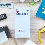 Ультратонкие презервативы Unilatex Ultra Thin - 12 шт. + 3 шт. в подарок - фото 1422637