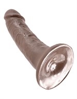 Коричневый фаллоимитатор на присоске 6  Cock - 15,2 см. - фото 181369