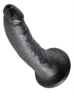 Чёрный фаллоимитатор с присоской 7  Cock - 17,8 см. - фото 1393248
