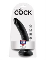 Чёрный фаллоимитатор с присоской 7  Cock - 17,8 см. - фото 1393250
