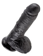 Чёрный фаллоимитатор 8  Cock with Balls - 21,3 см. - фото 1393270