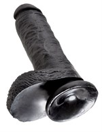 Чёрный фаллоимитатор 8  Cock with Balls - 21,3 см. - фото 149670