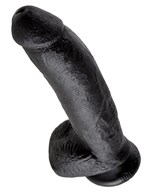 Чёрный фаллоимитатор 9  Cock with Balls - 22,9 см. - фото 1393275