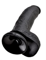 Чёрный фаллоимитатор 9  Cock with Balls - 22,9 см. - фото 1393276