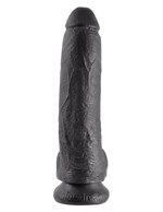 Чёрный фаллоимитатор 9  Cock with Balls - 22,9 см. - фото 1393274