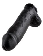 Чёрный фаллоимитатор-гигант 12  Cock with Balls - 30,5 см. - фото 132305