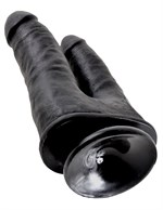 Чёрный анально-вагинальный фаллоимитатор Double Penetrator - 20,9 см. - фото 149683
