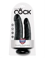 Чёрный анально-вагинальный фаллоимитатор Double Penetrator - 20,9 см. - фото 77855