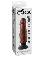 Коричневый вибратор 6  Vibrating Cock - 17,8 см. - фото 149724