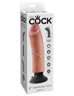 Вибромассажер на присоске 8  Vibrating Cock - 21,6 см. - фото 1413474