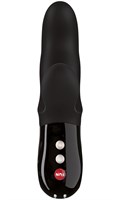 Элегантный чёрный перезаряжаемый вибратор MiSS BI с клиторальным отростком - 17 см. - фото 149890