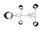 Набор для фиксации: наручники, оковы и ошейник, соединённые цепями и кольцами - фото 1360393