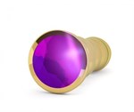 Золотистая фигурная анальная пробка R10 RICH Gold/Purple с фиолетовым кристаллом - 14,5 см. - фото 150461