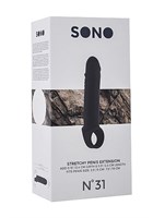 Чёрная удлиняющая насадка Stretchy Penis Extension No.31 - фото 132752