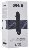 Чёрная насадка с подхватом Stretchy Penis Extension No.33 - фото 1319679
