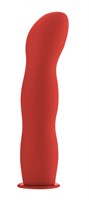 Красный страпон Deluxe Silicone Strap On 8 Inch с волнистой насадкой - 20,5 см. - фото 150503
