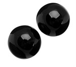 Чёрные гладкие вагинальные шарики из стекла - фото 93527