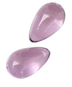 Нежно-розовые стеклянные вагинальные шарики в форме капелек - фото 150543