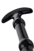 Элегантный чёрный анальный стимулятор с шариками на стволе - 19 см. 56863