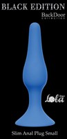 Синяя малая анальная пробка Slim Anal Plug Small - 10,5 см. - фото 1360597