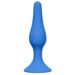 Синяя малая анальная пробка Slim Anal Plug Small - 10,5 см. - фото 1360596