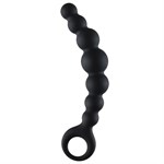 Чёрная упругая анальная цепочка Flexible Wand - 18 см. - фото 1411391