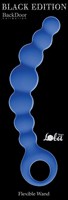 Синяя упругая анальная цепочка Flexible Wand - 18 см. - фото 150570