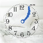 Синяя упругая анальная цепочка Flexible Wand - 18 см. 56908