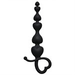 Чёрная анальная цепочка Begginers Beads - 18 см. - фото 150634