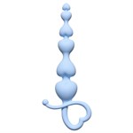 Голубая анальная цепочка Begginers Beads - 18 см. - фото 39184