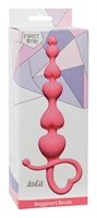 Розовая анальная цепочка Begginers Beads - 18 см. - фото 1360609