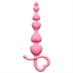 Розовая анальная цепочка Begginers Beads - 18 см. - фото 39186