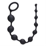 Чёрная анальная цепочка Long Pleasure Chain - 35 см. - фото 51475
