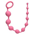Розовая анальная цепочка Long Pleasure Chain - 35 см. - фото 51477