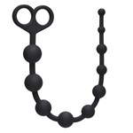 Чёрная анальная цепочка Orgasm Beads - 33,5 см. - фото 150640