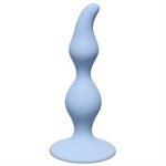 Голубая анальная пробка Curved Anal Plug Blue - 12,5 см. - фото 36673