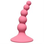 Розовая анальная пробка Ribbed Plug Pink - 10,5 см. - фото 150809