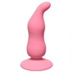 Розовая анальная пробка Waved Anal Plug Pink - 11 см. - фото 150814