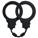Чёрные силиконовые наручники Stretchy Cuffs Black - фото 150818