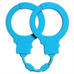 Голубые силиконовые наручники Stretchy Cuffs Turquoise - фото 51594