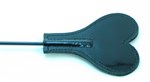 Черный лаковый стек с синей меховой ручкой - 61 см. - фото 1393725