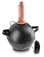 Мини-мяч с фаллической насадкой телесного цвета и вибрацией Vibrating Mini Sex Ball with 6  Dildo - 15,2 см. - фото 151126