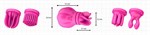 Розовый клиторальный стимулятор Caress с 5 заменяемыми насадками - фото 51811