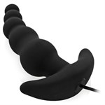Чёрный анальный стимулятор Beads Style с вибрацией - 8,8 см. - фото 151237