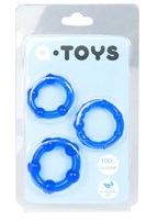 Набор из 3 синих эрекционных колец A-toys - фото 1360758