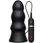 Анальная вибропробка Kink Vibrating Silicone Butt Plug Rippled 7.5  - 19 см. - фото 151575