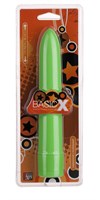 Зелёный классический вибратор BASICX MULTISPEED VIBRATOR GREEN 7INCH - 18 см. - фото 152058