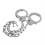 Наручники на длинной цепочке с ключами Metal Handcuffs Long Chain - фото 1394113