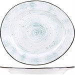 Тарелка «Пастораль» с зелеными вкраплениями (30х26 см) 500962